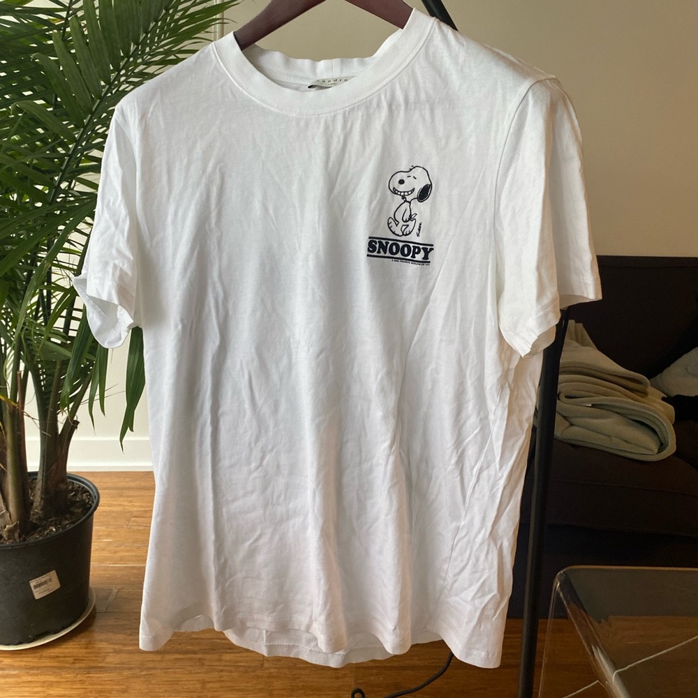 Sandro White Snoopy Graphic Tee